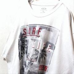サーフライフ デカロゴ Tシャツ ホワイト 白 XL 古着