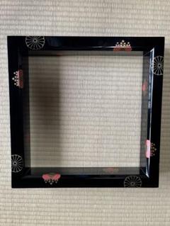 茶道具　炉縁　輪島塗　沈金　独楽繋　蒔絵　松井義明作　共箱付き 茶道具炉縁輪島塗沈金独楽繋蒔絵松井義明作共箱付き