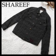 【美品】SHAREEF　シャリーフ　総柄刺繍デニムジャケット　Lサイズ　ブラック