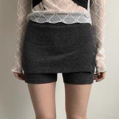 didot.showroom ニットショートパンツスカート チャコールグレー