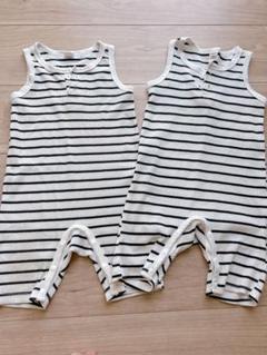 SHEIN ストライプロンパース 2点セット 12-18M 18-24M