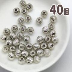 K512 スペーサー 銀 40個　約6ｍｍ　CCB　アクリル　シルバー