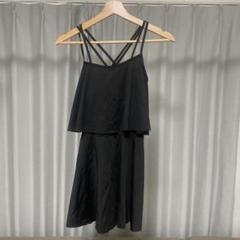 【美品】体型カバー　ワンピース水着　黒　フリルパンツ