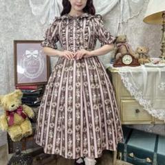 axesfemme kawaii RosyBear柄ワンピース Mサイズ 茶色