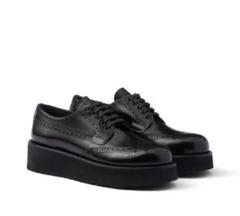 1度のみ着用 PRADA プラダ ブローグシューズ ブラック 27cm 1度のみ着用 PRADA プラダ ブローグシューズ ブラック 27cm