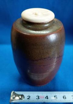 京都桂窯　木津喜楽造　大名物唐物福原茄子写　茶入　仕覆付　共箱　V　R6217 Yahoo!オークション -「木津喜楽」の落札相場・落札価格