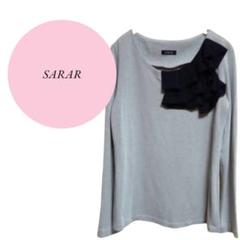 【SARAR】 カットソー♡長袖♡左フリル付♡カジュアル♡大人可愛い♡♡グレー黒