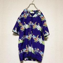 left alone レフトアローン 紫 柄シャツ