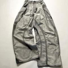 【に】VIAVANDA　ブリーチワイドデニムパンツ ライトグレー M に様専用】VIAVANDA ブリーチワイドデニムパンツ ライトグレー M