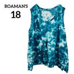 ROAMAN'S 【18】 ノースリーブトップス タイダイ ブルーグリーン系