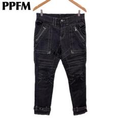 【美品】ピーピーエフエム PPFM デニムパンツ ジップギミック　S