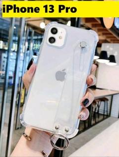 iPhone 13 Pro★キラキララメ入り　ハンドストラップベルト