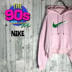 大人気　NIKE ナイキ　スウォッシュ　クロップド丈　短丈　Y2K パーカー