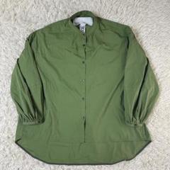 【美品】ティッカ パフスリーブ バンドカラー　シャツ　長袖　緑