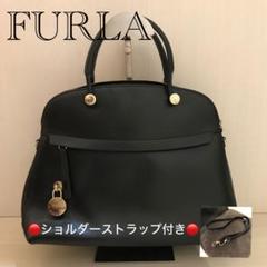⭐美品⭐FURLA　ストラップ付きハンドバッグ 小型　ブラック ⭐️美品⭐️FURLA ハンドバッグ 小物収納◎ ゴールド金具 高級