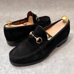 GUCCI ホースビットローファー ネイビースエード 34 1/2 E GUCCI◇ホースビットローファー/23cm/BLK/スウェード/367762