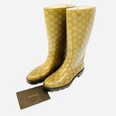 GUCCI レインブーツ 長靴 ロング GG ブラウン 茶 37 GUCCI レインブーツ 長靴 ロング GG ブラウン 茶 37 - メルカリ