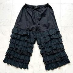 PINKHOUSE 段々フリル レース刺繍 ペチパンツ ブラック