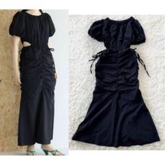 Ray BEAMS レイビームス RBS カットアウト ギャザー ワンピース M