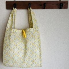 手ぬぐいエコバッグ＊レトロタイル柄