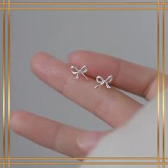 017Ay【シルバー】ピアス　リボン　蝶　大人可愛い　S925Silver　銀製 017Ay【シルバー】ピアス リボン 蝶 大人可愛い S925Silver 銀製