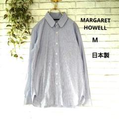 【マーガレットハウエル】 チェック　ワイシャツシャツ 　長袖　M　日本製