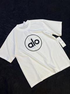 alo yoga M ホワイト クロップドTシャツ柔らかいアローヨガ未使用