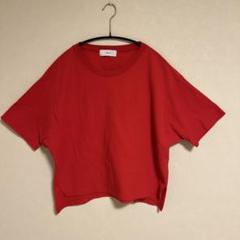 AVAN LILYリブ素材 レッド 半袖Tシャツ