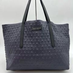 ✨極美品✨ジミーチュウ ピムリコ 大容量トート スターエンボス グレー シボ革 ジミーチュウ ピムリコ スター エンボス トートバッグ ネイビー