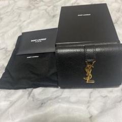 極美品 サンローラン 三つ折り財布 YSLライン オリガミ タイニー