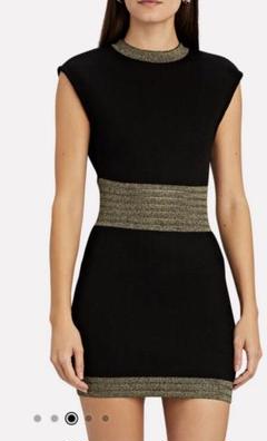美品　BALMAIN バルマン　バックジップ　ワンピース　ブラック×ゴールド