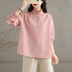 プリント スイート 清新 ブラウス スタンドカラー 気質満点 トップス 美品