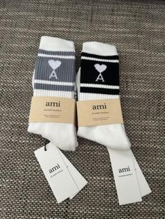 【新品正規品】Amiparis ロゴソックス　ベージュ 新品正規品】Amiparis ロゴソックス ベージュ レディース