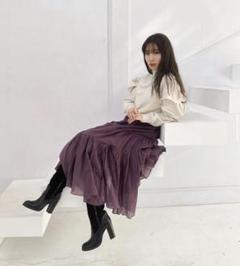 スカート Asymmetric Tiered Cotton Voile Skirt o0500075014800143214.jpg