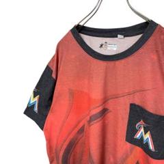 M 胸ポケット メジャーリーグ　ベースボール　野球　Tシャツ オレンジ