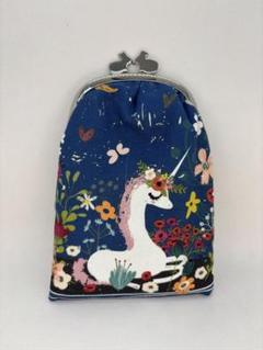 SummerSALE ハンドメイド　がま口マルチケース　ユニコーン