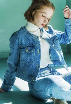 sheller  シェリエ クラシックデニムジャケット ネイビー ボア襟 デニムジャケット | 大きいサイズの服【サカゼン公式通販】