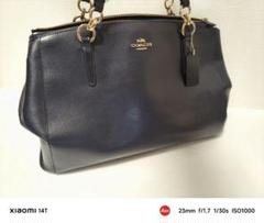 コーチ 2way ショルダーバッグ クリスティー レザー ネイビー 金具