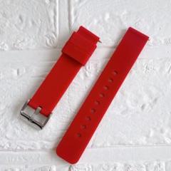 [EVOLBER] 腕時計ベルト シリコンラバー 18mm ワインレッド