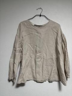 作家さま　リネン　ブラウス　ハンドメイド hm0037_bn.jpg