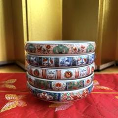 古伊万里　色絵花鳥図　色絵金彩　金　未使用　極美品　陶器　有田焼　皿　器　希少 第一陶器 染錦 花鳥 銘々皿揃 5枚セット 赤絵 金彩古伊万里 中皿