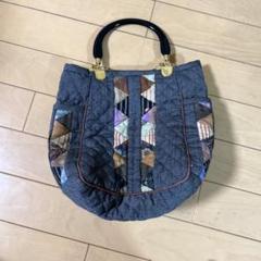 グレー パッチワーク グラニーバッグ