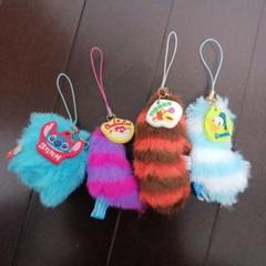 ディズニー スティッチ チェシャ猫 ティガー ドナルド ストラップ 4個セット