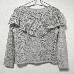 ADDED⭐️ ブラウス 七分袖 レース フリル 上品 ナチュラルカラー 透け感