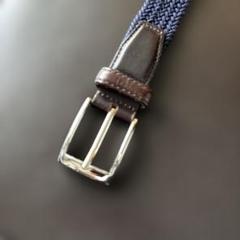 美品✨無印 ストレッチベルト 全長約115cm / 幅3.3cm　ネイビー