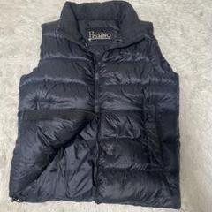 美品/XL ヘルノ　ダウンベスト　ネイビー　ダブルジップ　ドローコード　超軽量