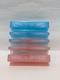 ハンドメイド　マネースタンド　セービング　お札立て　ブルー　ピンク