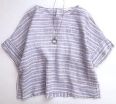 美品 23区 リベコ 麻 リネン 100％ フレンチスリーブ ブラウス