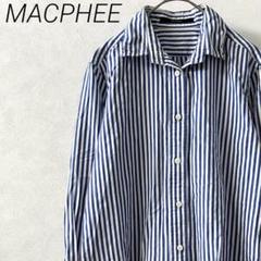 MACPHEE シャツ 長袖 ストライプ シンプル カジュアル 綿100