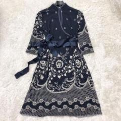 ヴィヴィアンタム 花柄刺繍 ワンピース チャイナドレス シルク